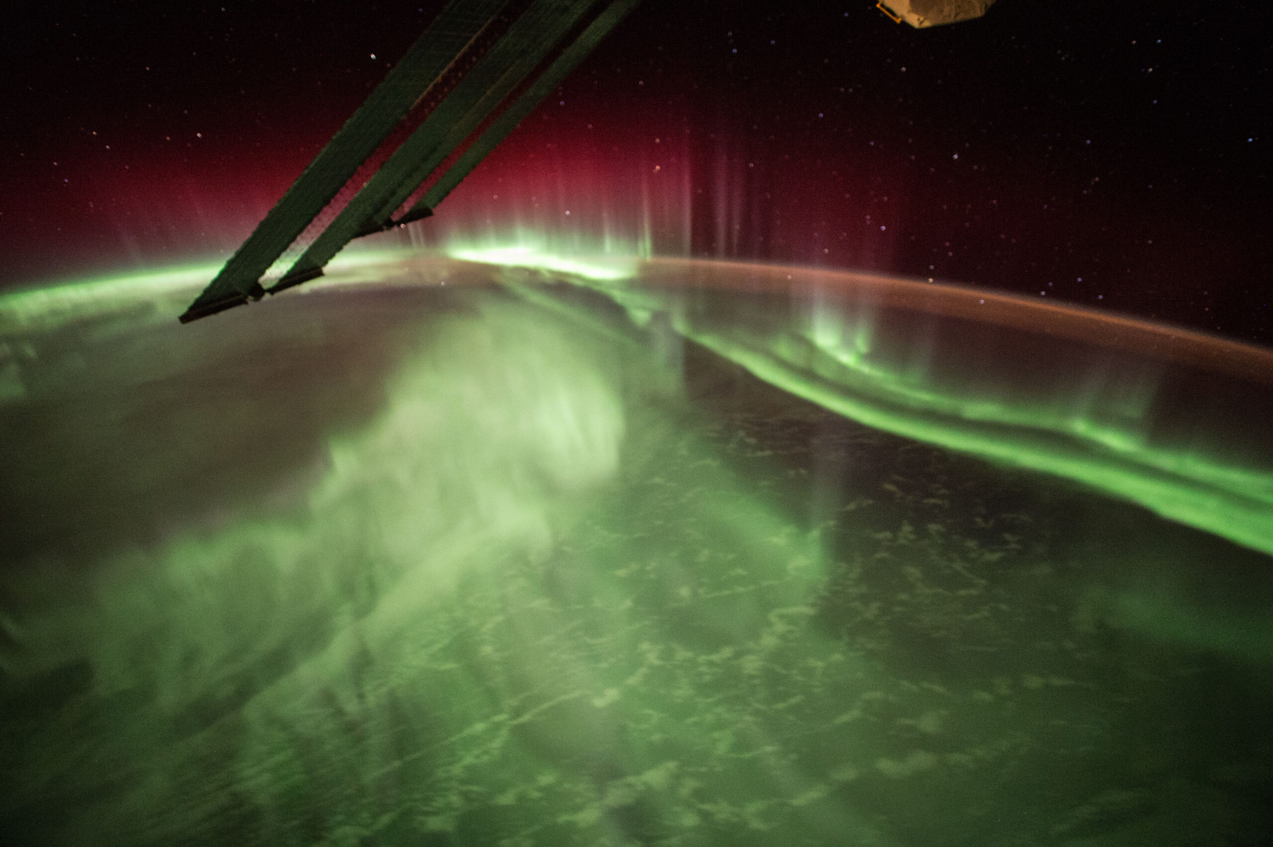 Aurora Australis vanuit ISS als fotobehang