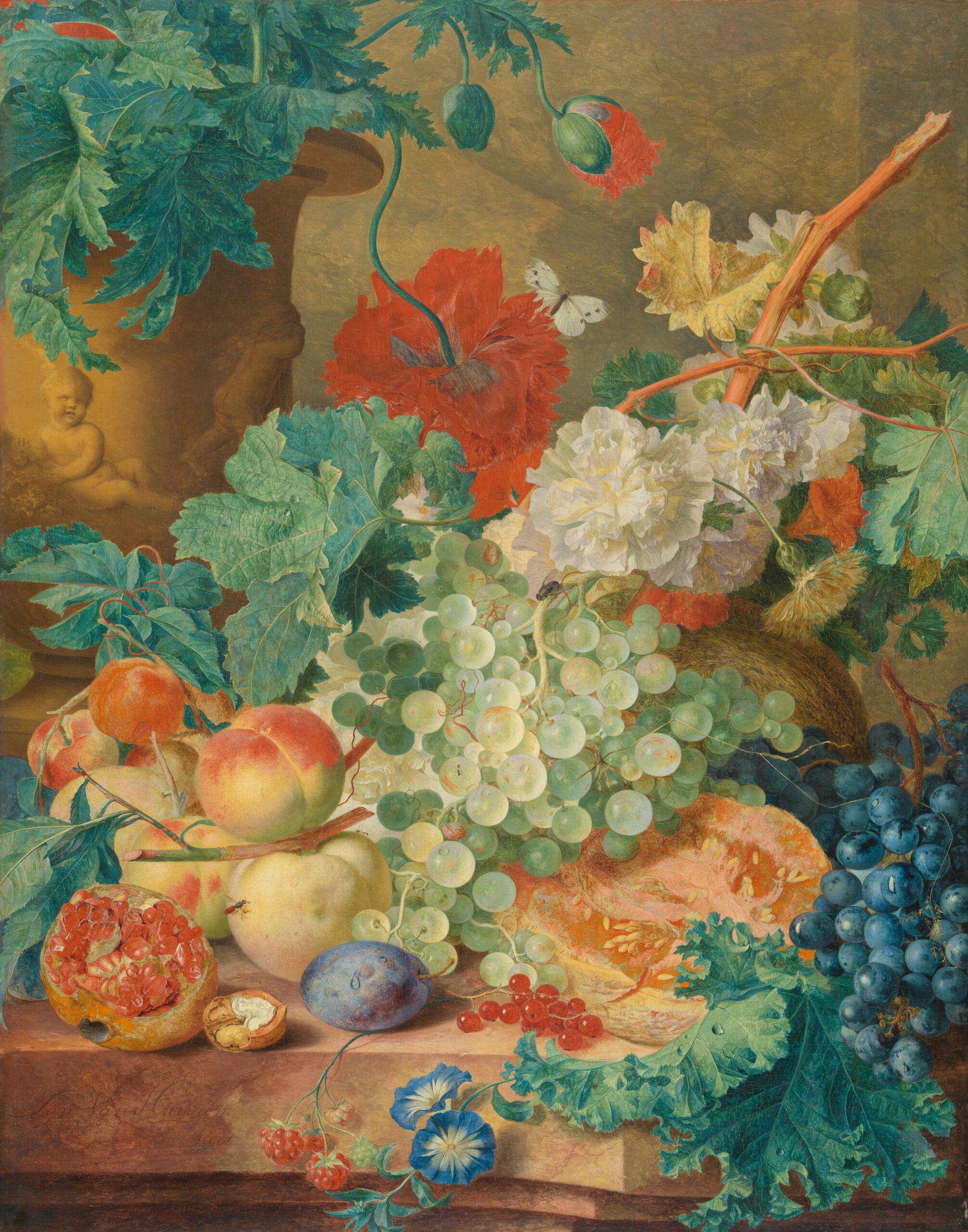 Bloemen en vruchten als akoestisch paneel